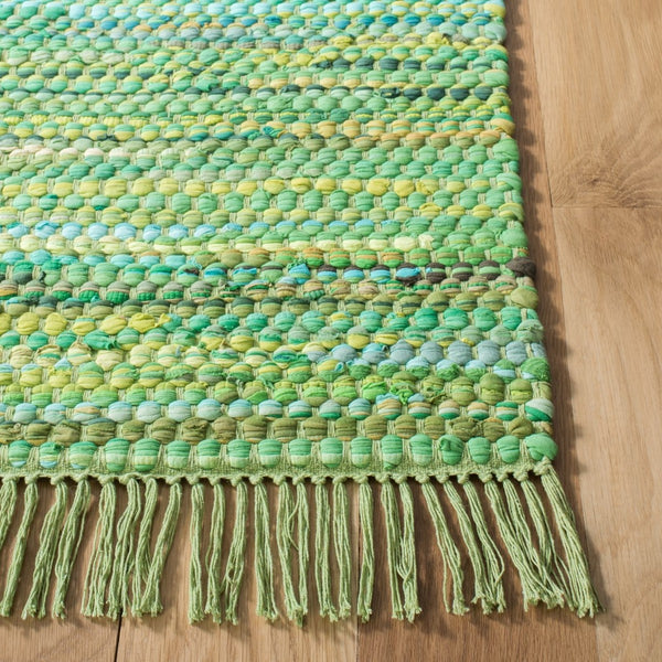 Montauk 251 Contemporary Flat Weave 100% Recycled Cotton Chindi Rug Green