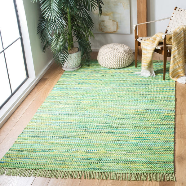 Montauk 251 Contemporary Flat Weave 100% Recycled Cotton Chindi Rug Green