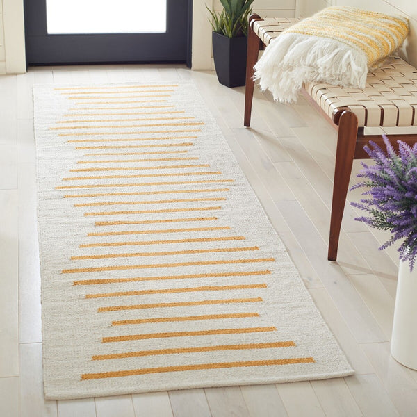 Safavieh Montauk 313 Hand Woven 100% Cotton Rug Ivory / Gold 100% Cotton MTK313C-9