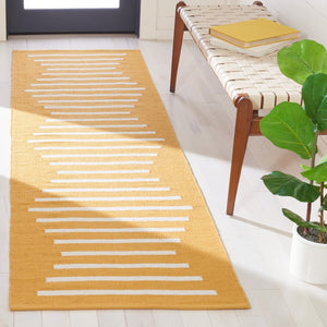 Safavieh Montauk 313 Hand Woven 100% Cotton Rug Gold / Ivory 100% Cotton MTK313D-9