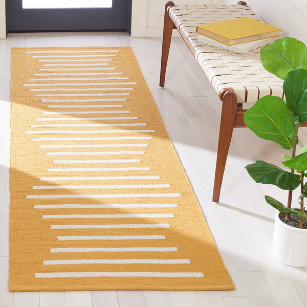 Safavieh Montauk 313 Hand Woven 100% Cotton Rug Gold / Ivory 100% Cotton MTK313D-9