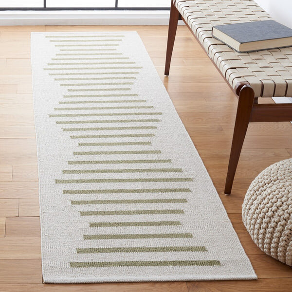 Safavieh Montauk 313 Hand Woven 100% Cotton Rug Ivory / Light Green 100% Cotton MTK313J-9