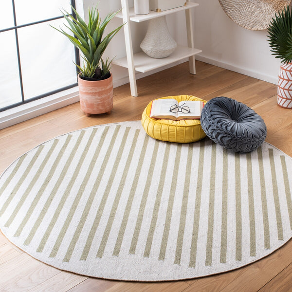 Safavieh Montauk 313 Hand Woven 100% Cotton Rug Ivory / Light Green 100% Cotton MTK313J-9