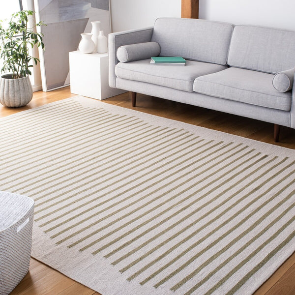 Safavieh Montauk 313 Hand Woven 100% Cotton Rug Ivory / Light Green 100% Cotton MTK313J-9