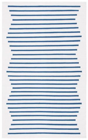 Safavieh Montauk 313 Hand Woven 100% Cotton Rug Ivory / Navy 100% Cotton MTK313M-9