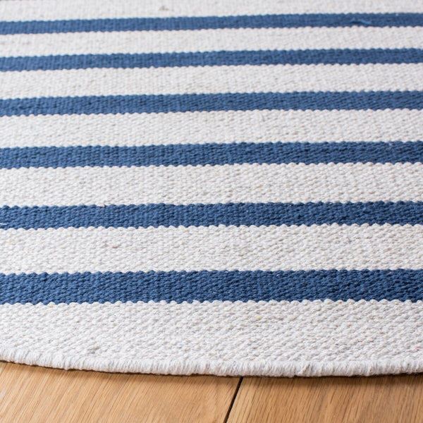 Safavieh Montauk 313 Hand Woven 100% Cotton Rug Ivory / Navy 100% Cotton MTK313M-9
