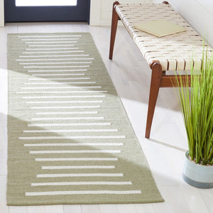 Safavieh Montauk 313 Hand Woven 100% Cotton Rug Light Green / Ivory 100% Cotton MTK313W-9