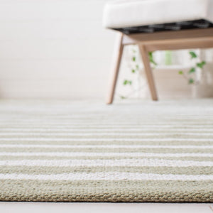 Safavieh Montauk 313 Hand Woven 100% Cotton Rug Light Green / Ivory 100% Cotton MTK313W-9