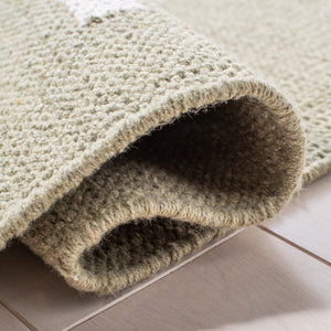 Safavieh Montauk 313 Hand Woven 100% Cotton Rug Light Green / Ivory 100% Cotton MTK313W-9