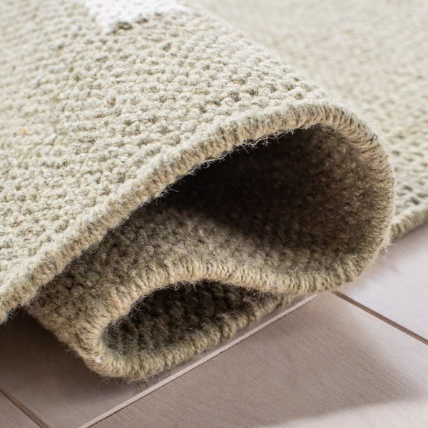 Safavieh Montauk 313 Hand Woven 100% Cotton Rug Light Green / Ivory 100% Cotton MTK313W-9