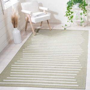 Safavieh Montauk 313 Hand Woven 100% Cotton Rug Light Green / Ivory 100% Cotton MTK313W-9