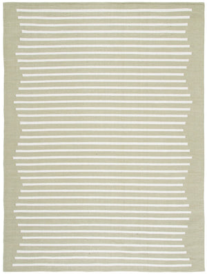 Safavieh Montauk 313 Hand Woven 100% Cotton Rug Light Green / Ivory 100% Cotton MTK313W-9