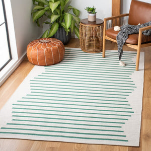 Safavieh Montauk 313 Hand Woven 100% Cotton Rug Ivory / Dark Green 100% Cotton MTK313X-9