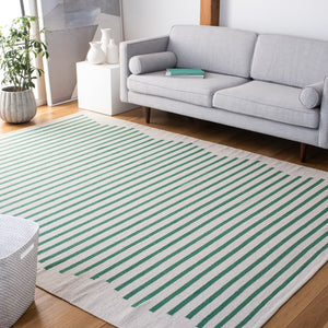 Safavieh Montauk 313 Hand Woven 100% Cotton Rug Ivory / Dark Green 100% Cotton MTK313X-9