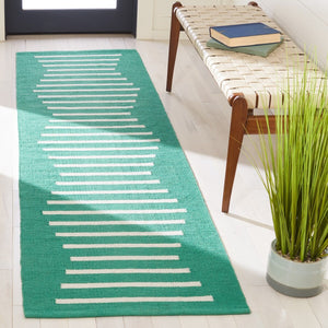 Safavieh Montauk 313 Hand Woven 100% Cotton Rug Dark Green / Ivory 100% Cotton MTK313Y-9