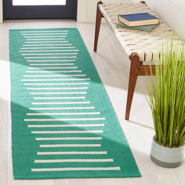 Safavieh Montauk 313 Hand Woven 100% Cotton Rug Dark Green / Ivory 100% Cotton MTK313Y-9