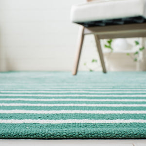 Safavieh Montauk 313 Hand Woven 100% Cotton Rug Dark Green / Ivory 100% Cotton MTK313Y-9