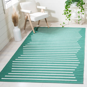 Safavieh Montauk 313 Hand Woven 100% Cotton Rug Dark Green / Ivory 100% Cotton MTK313Y-9
