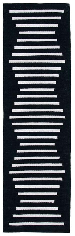 Safavieh Montauk 313 Hand Woven 100% Cotton Rug Black / Ivory 100% Cotton MTK313Z-9