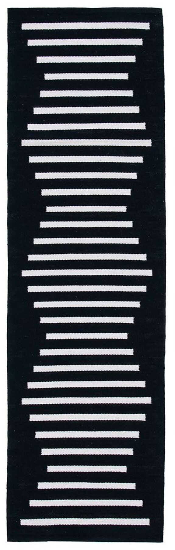 Safavieh Montauk 313 Hand Woven 100% Cotton Rug Black / Ivory 100% Cotton MTK313Z-9