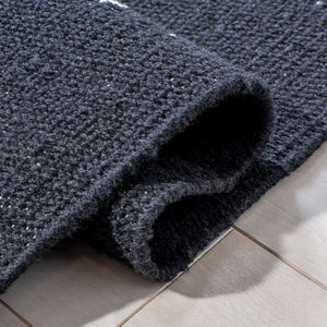 Safavieh Montauk 313 Hand Woven 100% Cotton Rug Black / Ivory 100% Cotton MTK313Z-9