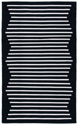 Safavieh Montauk 313 Hand Woven 100% Cotton Rug Black / Ivory 100% Cotton MTK313Z-9