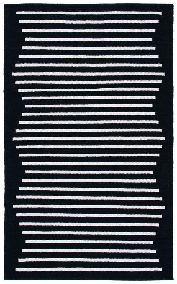 Safavieh Montauk 313 Hand Woven 100% Cotton Rug Black / Ivory 100% Cotton MTK313Z-9