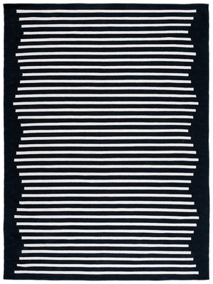 Safavieh Montauk 313 Hand Woven 100% Cotton Rug Black / Ivory 100% Cotton MTK313Z-9