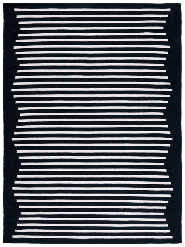 Safavieh Montauk 313 Hand Woven 100% Cotton Rug Black / Ivory 100% Cotton MTK313Z-9
