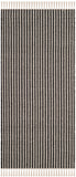 Montauk 318  Hand Woven Cotton Pile Rug Ivory / Black