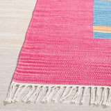 Montauk 551 Hand Weaved 100% Cotton Rug Red / Blue 100% COTTON MTK551Q-6SQ