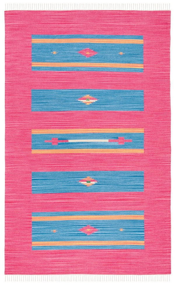 Montauk 551 Hand Weaved 100% Cotton Rug Red / Blue 100% COTTON MTK551Q-6SQ