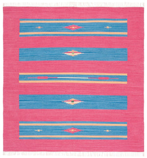 Montauk 551 Hand Weaved 100% Cotton Rug Red / Blue 100% COTTON MTK551Q-6SQ