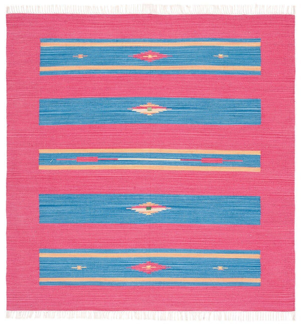 Montauk 551 Hand Weaved 100% Cotton Rug Red / Blue 100% COTTON MTK551Q-6SQ