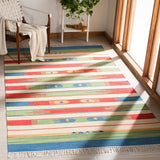 Montauk 553 Hand Weaved 100% Cotton Rug Green / Blue 100% COTTON MTK553Y-4