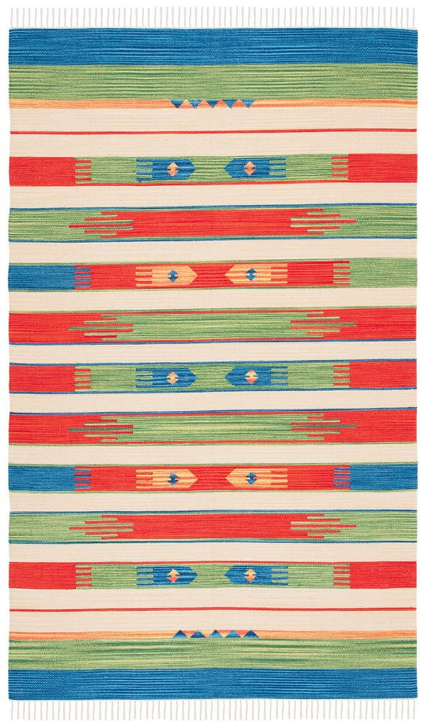 Montauk 553 Hand Weaved 100% Cotton Rug Green / Blue 100% COTTON MTK553Y-4