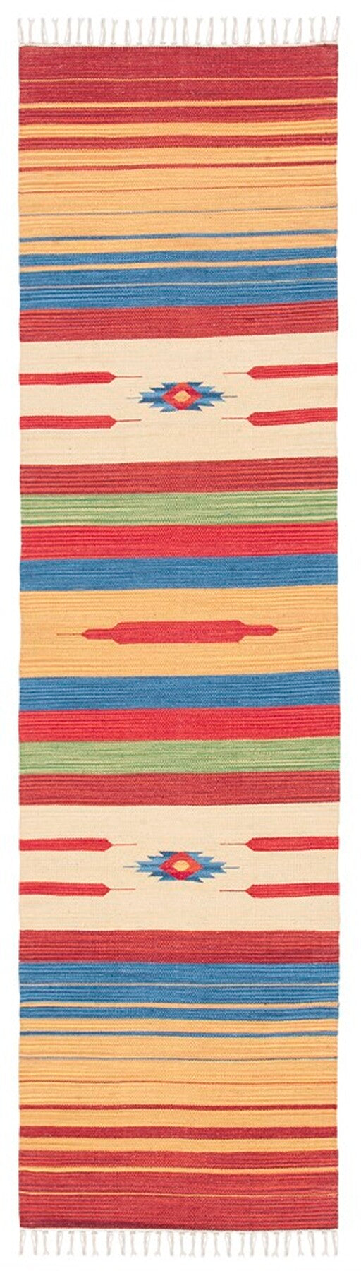 Montauk 554 Hand Weaved 100% Cotton Rug Red / Blue 100% COTTON MTK554Q-4
