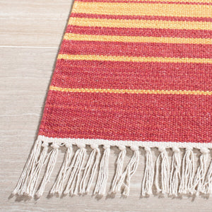 Montauk 554 Hand Weaved 100% Cotton Rug Red / Blue 100% COTTON MTK554Q-4