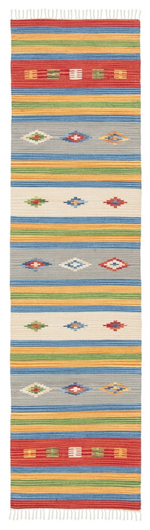 Montauk 555 Hand Weaved 100% Cotton Rug Blue / Red 100% COTTON MTK555M-4