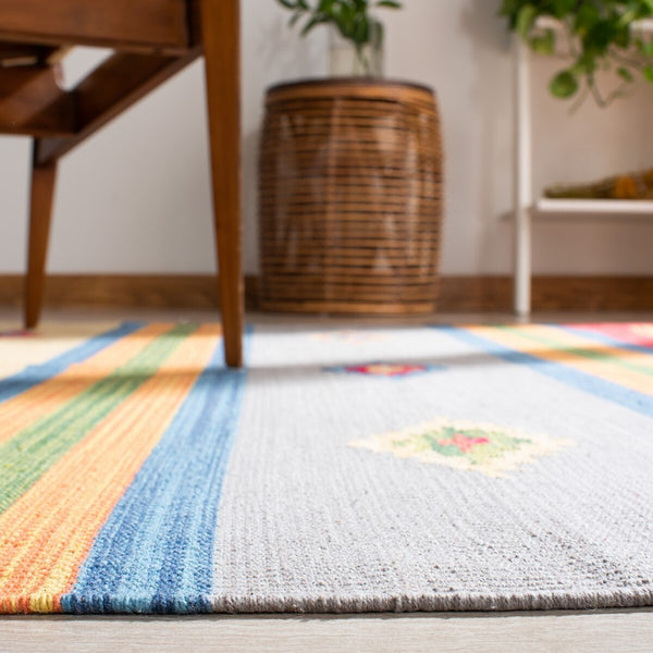 Montauk 555 Hand Weaved 100% Cotton Rug Blue / Red 100% COTTON MTK555M-4