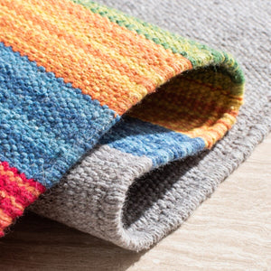 Montauk 555 Hand Weaved 100% Cotton Rug Blue / Red 100% COTTON MTK555M-4