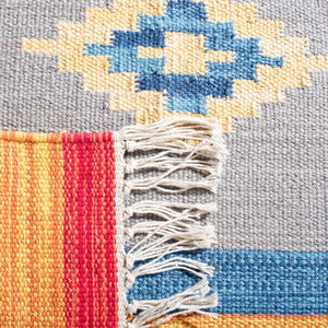 Montauk 555 Hand Weaved 100% Cotton Rug Blue / Red 100% COTTON MTK555M-4