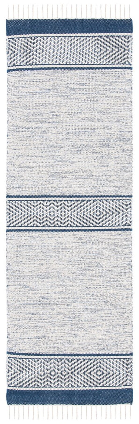 Montauk 651 Handloomed 100% Cotton Bohemian Rug Ivory / Navy 100% COTTON MTK651N-8