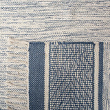 Montauk 651 Handloomed 100% Cotton Bohemian Rug Ivory / Navy 100% COTTON MTK651N-8