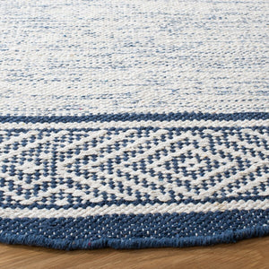 Montauk 651 Handloomed 100% Cotton Bohemian Rug Ivory / Navy 100% COTTON MTK651N-8