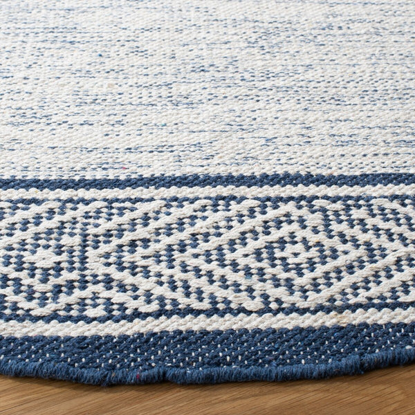 Montauk 651 Handloomed 100% Cotton Bohemian Rug Ivory / Navy 100% COTTON MTK651N-8