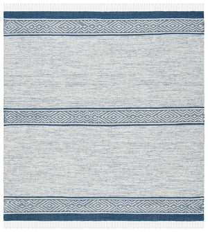 Montauk 651 Handloomed 100% Cotton Bohemian Rug Ivory / Navy 100% COTTON MTK651N-8