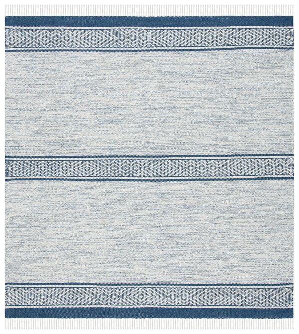 Montauk 651 Handloomed 100% Cotton Bohemian Rug Ivory / Navy 100% COTTON MTK651N-8