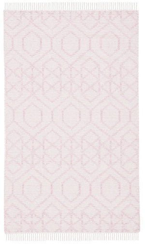 Montauk 652 Handloomed 100% Cotton Bohemian Rug Pink / Ivory 100% COTTON MTK652U-8