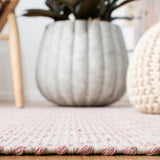 Montauk 652 Handloomed 100% Cotton Bohemian Rug Pink / Ivory 100% COTTON MTK652U-8